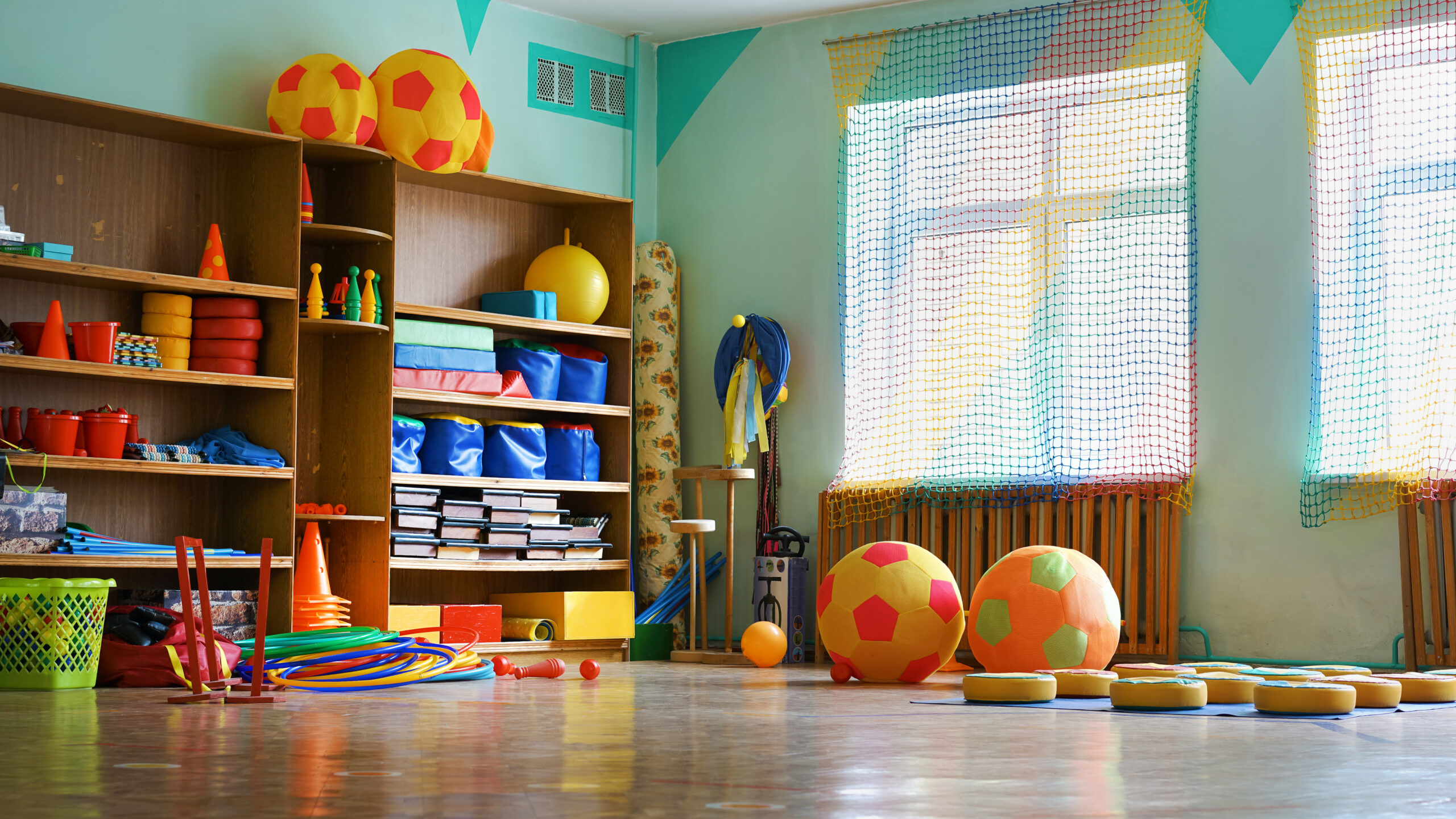 Representative ABA center with a wall of supplies for activities.